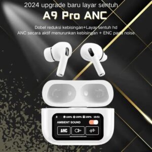 A9 Air LCD AirPods – White | Wireless Earbuds with Display Case | Clear Sound & Easy Touch Control
